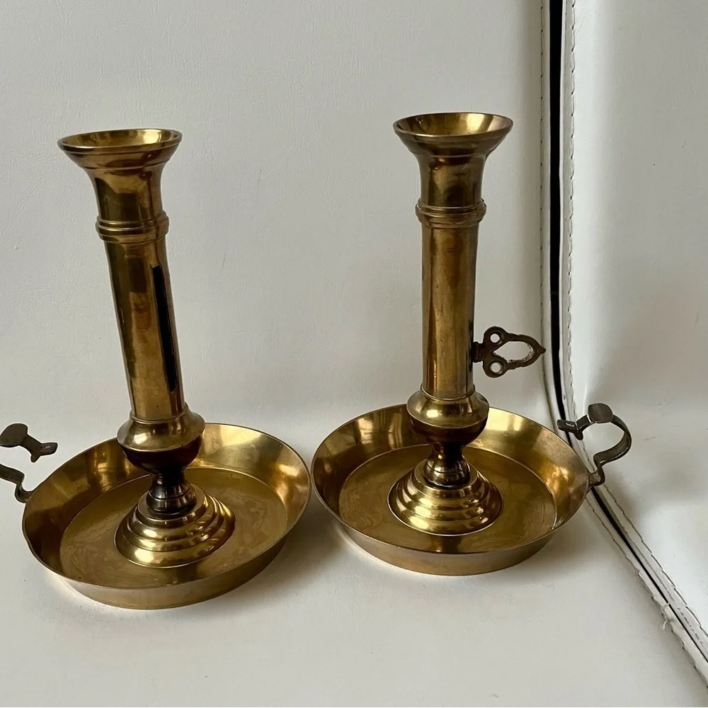 Vintage Brass Candle Holders